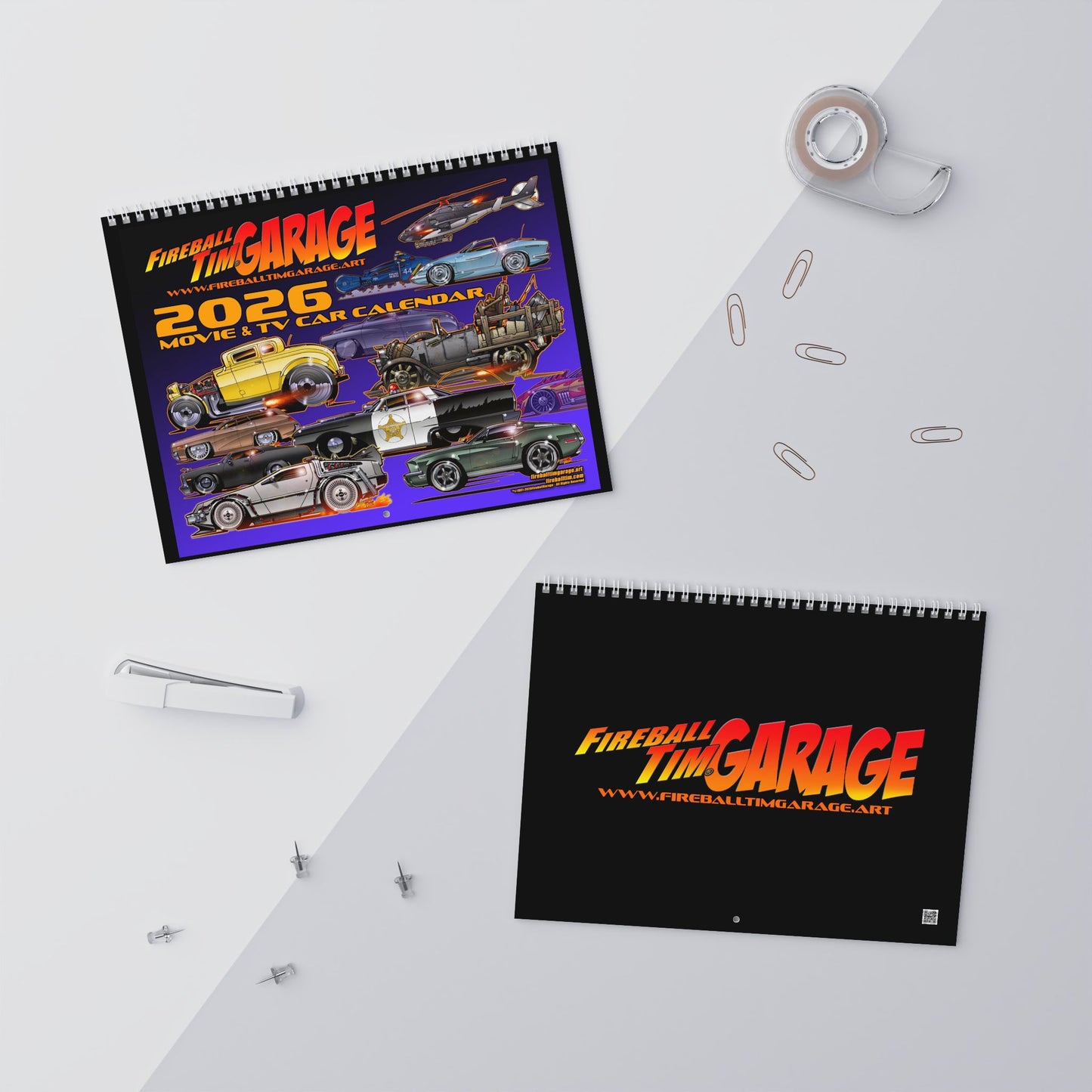 FIREBALL TIM GARAGE 2026 Movie & TV Car Calendar - 2 Sizes