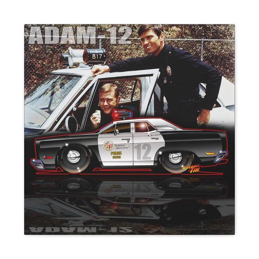 ADAM 12 PLYMOUTH Police Car Fireball Art Canvas Print