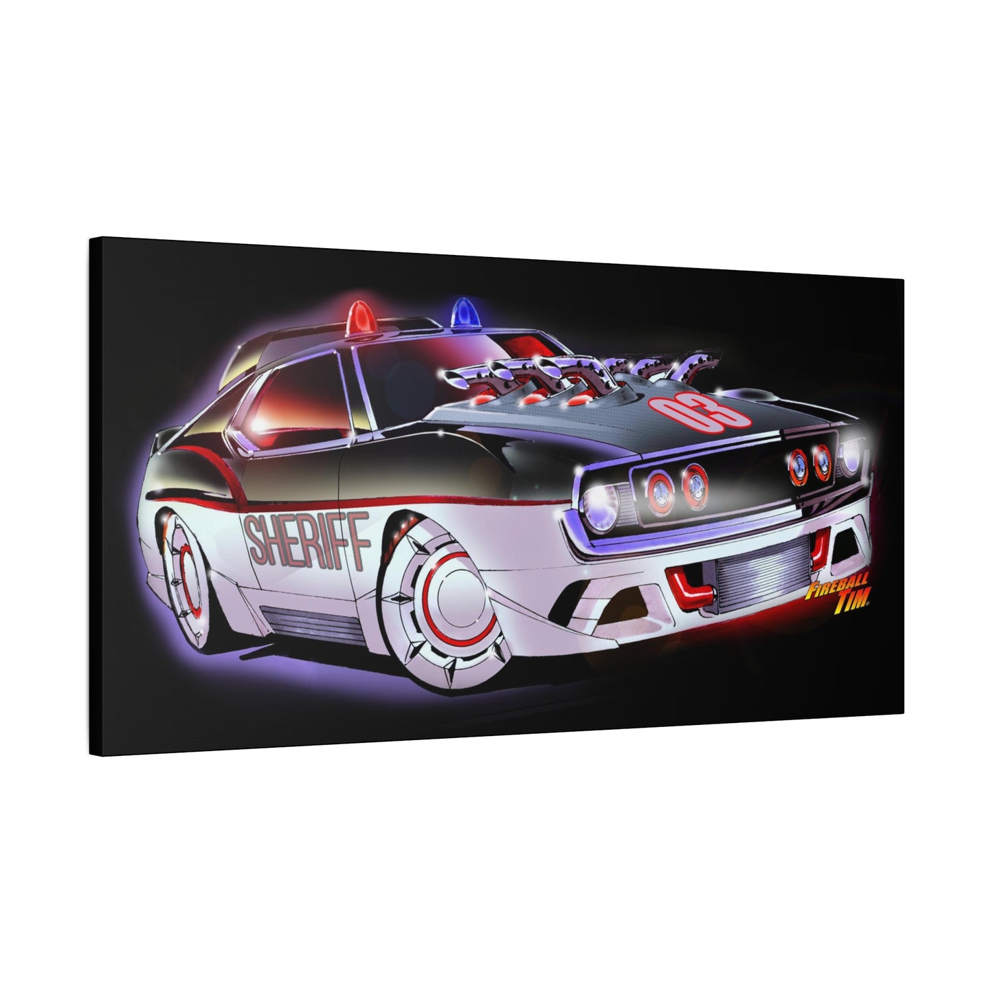 AMC JAVELIN Sheriff Police Car Concept Art Fireball Art Canvas Print