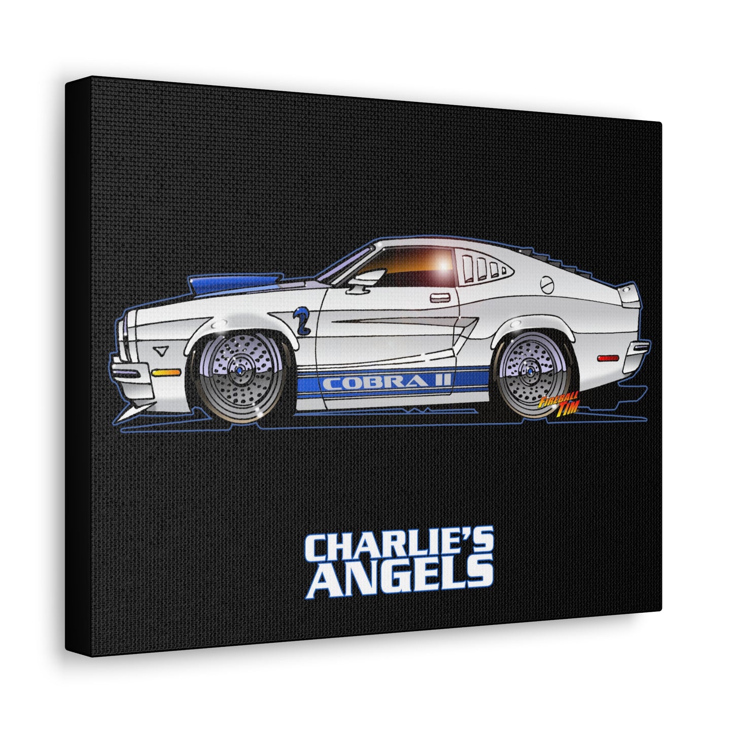 CHARLIES ANGELS TV Show Ford Mustang Cobra 2 Concept Art Canvas Print 11x14