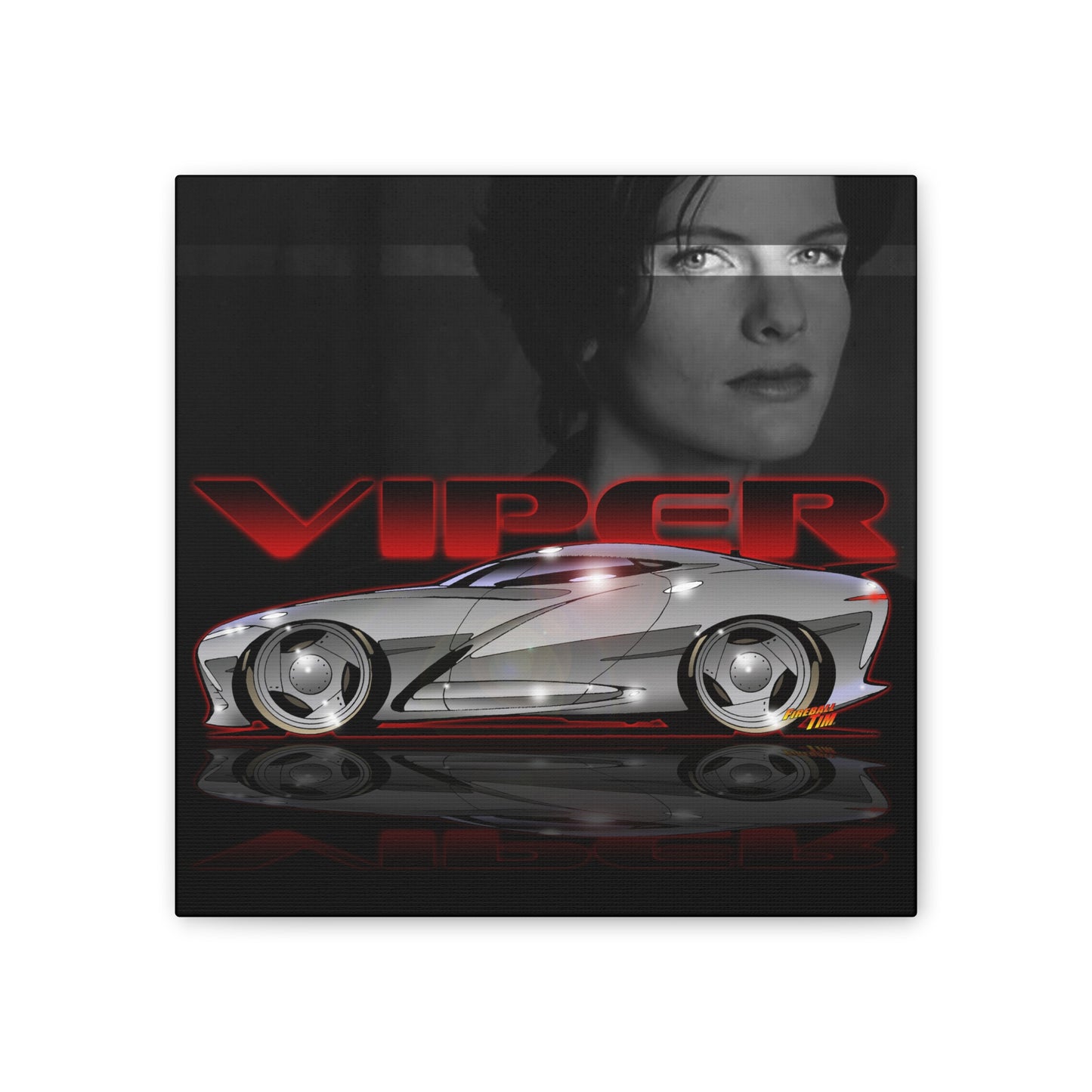 VIPER TV Show TV Car Fireball Art Canvas Print - 12x12