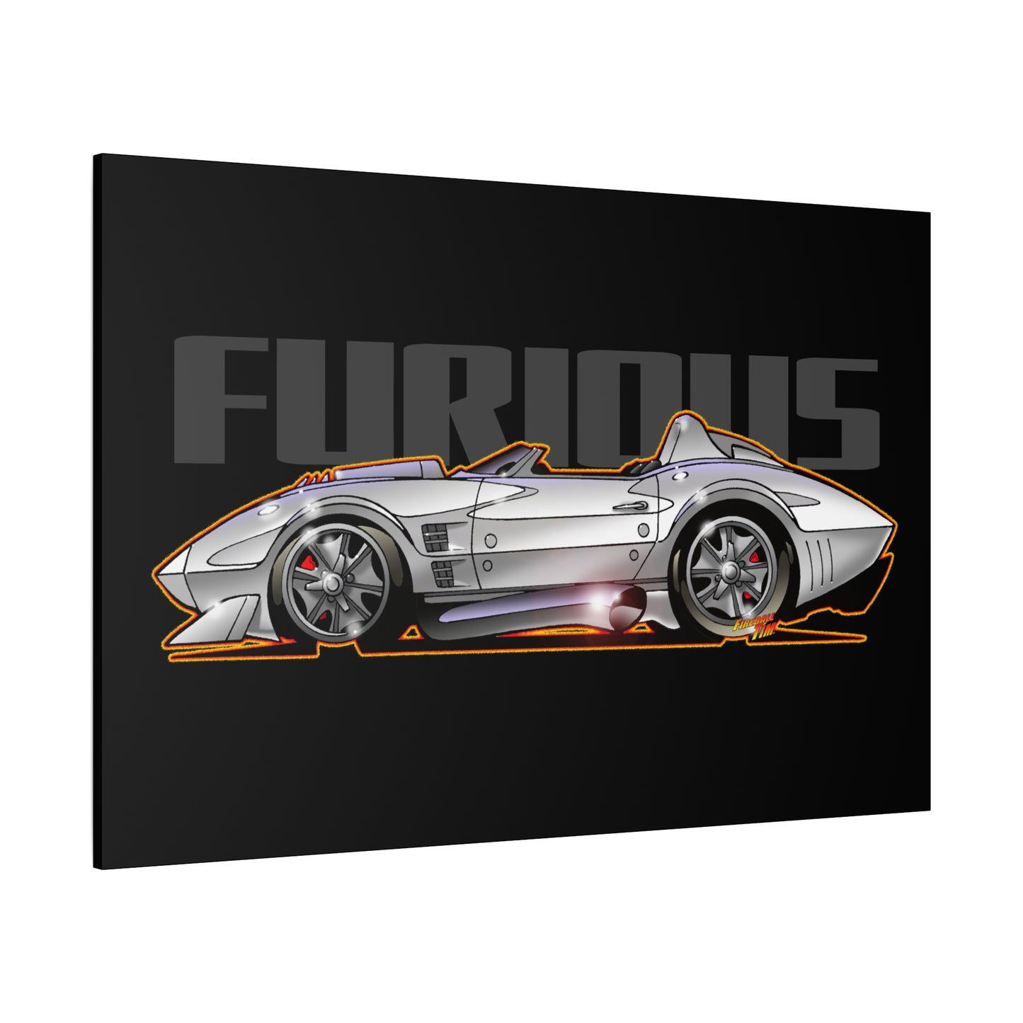 FAST AND FURIOUS Grand Sport Stingray Corvette Fireball Art Canvas Art Wall Print