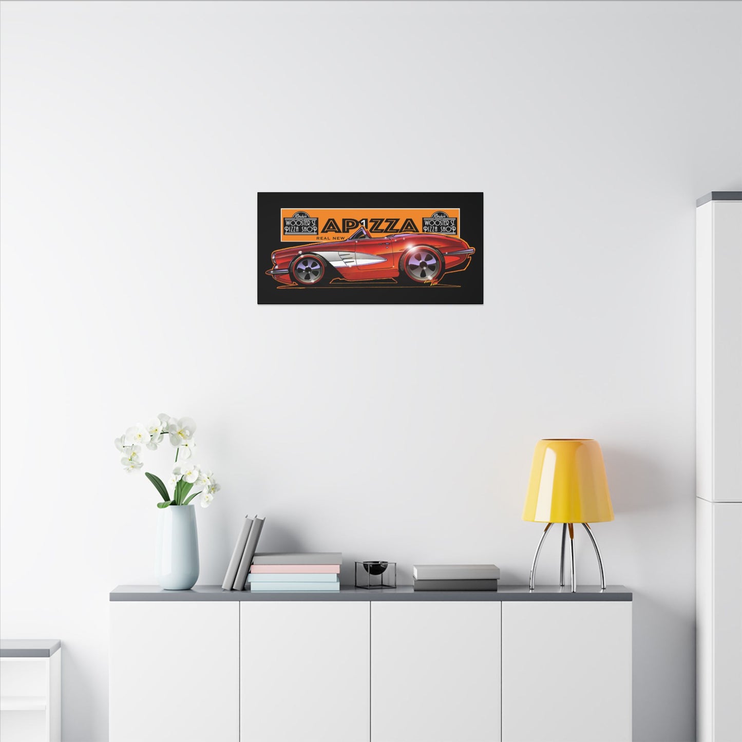 CORVETTE 1958 APIZZA 1 Fireball Art Canvas Print