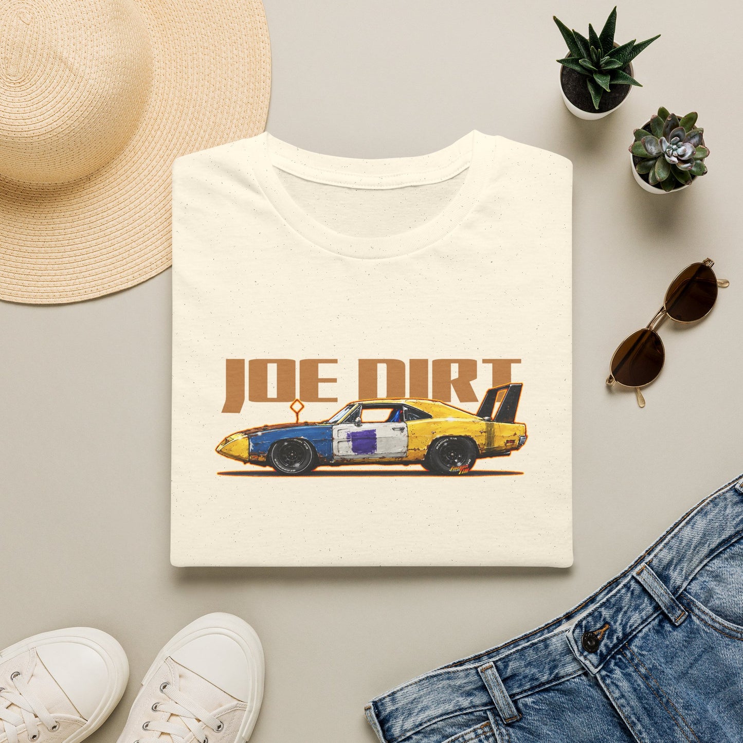 JOE DIRT 1969 Dodge Charger Daytona Collectible Fireball Art Tee Shirt