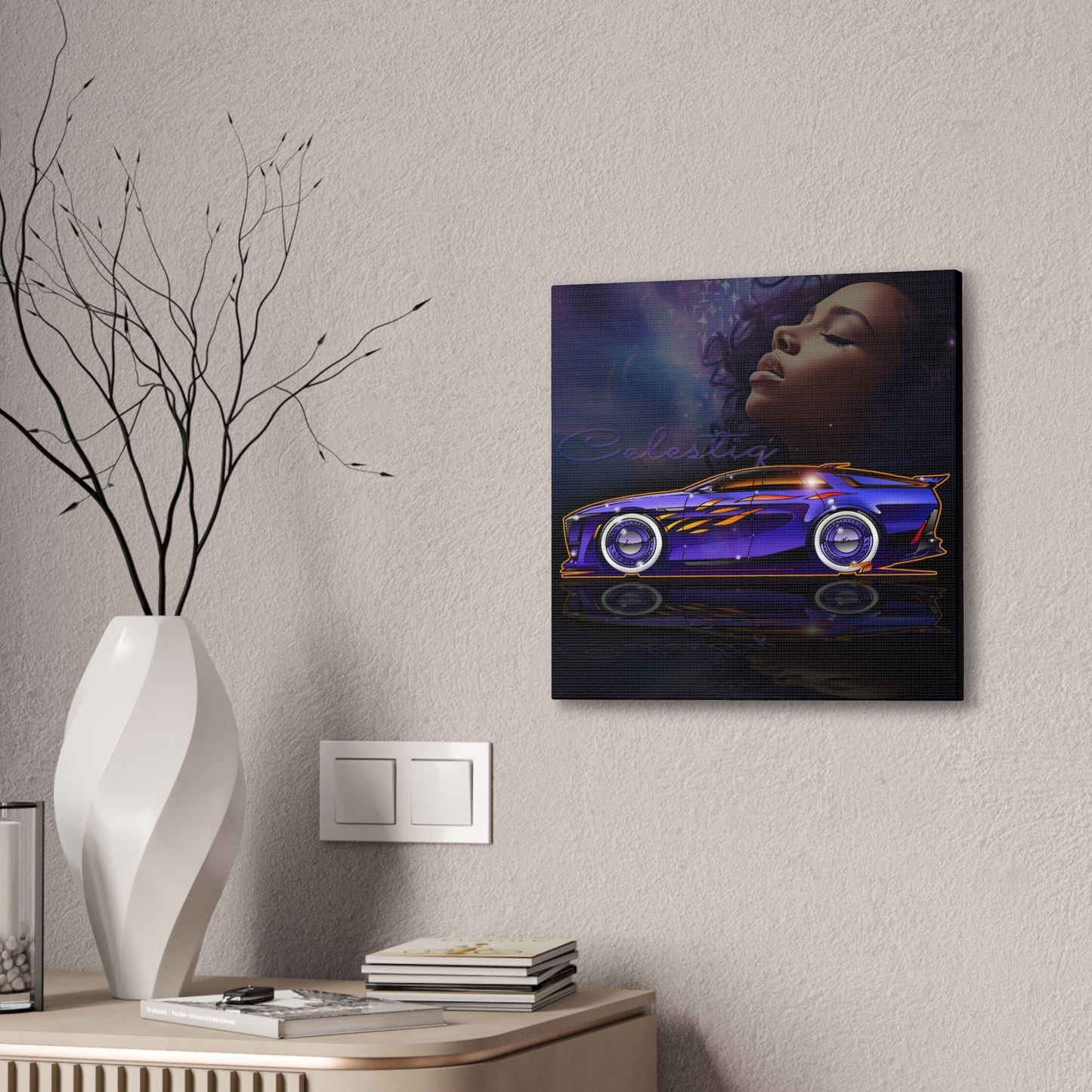 CADILLAC CELESTIQ EV Fireball Art Canvas Print - 3 Sizes