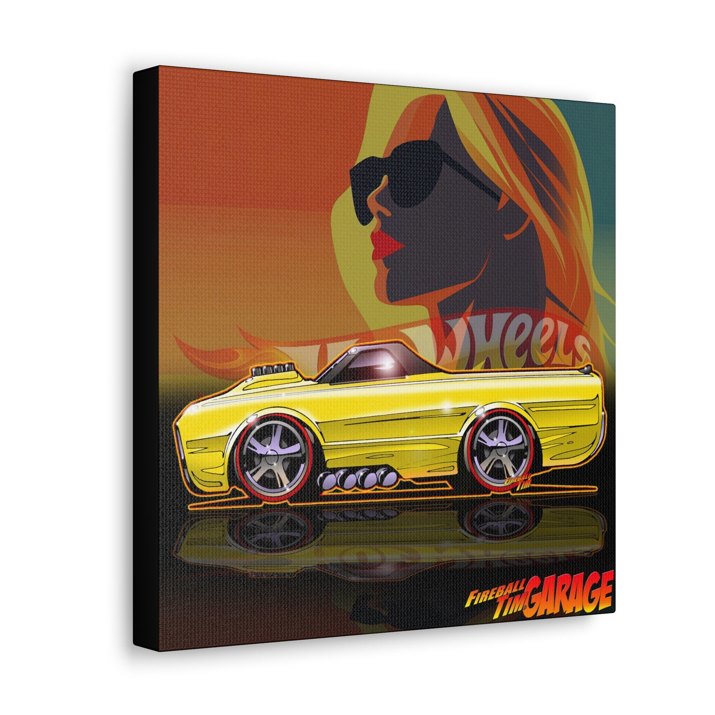 HOT WHEELS CUSTOM FLEETSIDE Concept Art Canvas Print 12x12