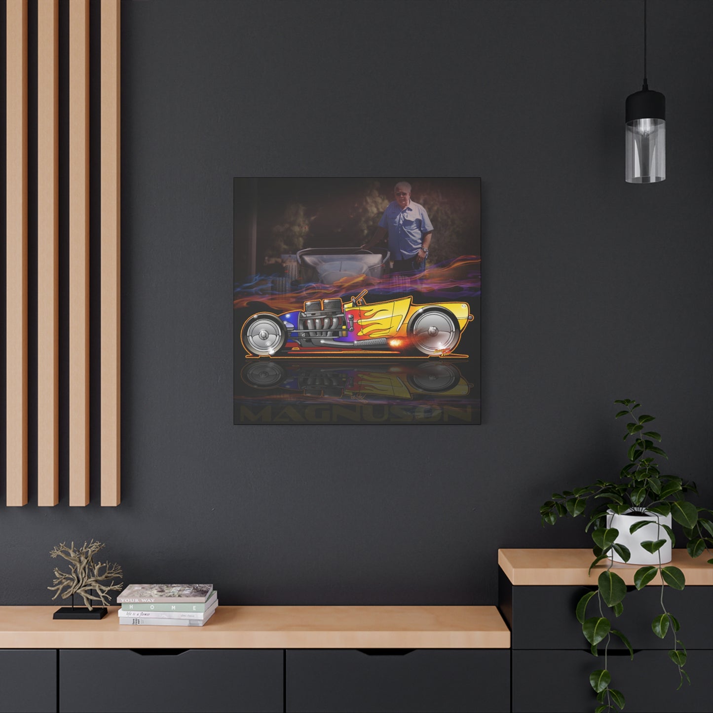 MAGNUSON Track Roadster Hot Rod Fireball Art Canvas Print