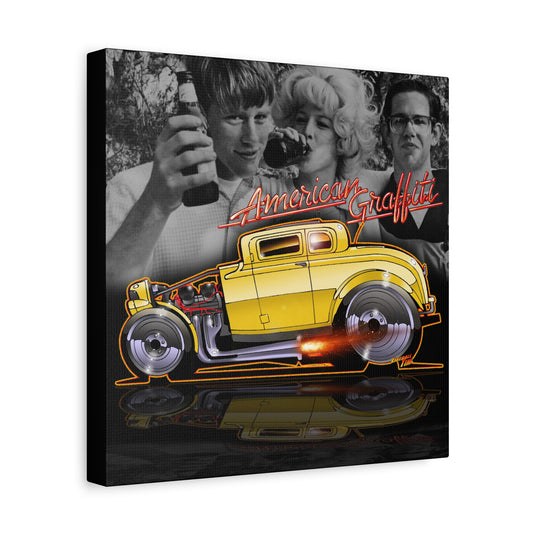 AMERICAN GRAFFITI '32 HOT ROD Movie Car Fireball Art Canvas Print - 12x12