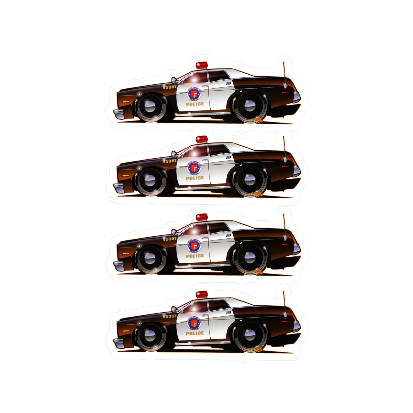 TJ HOOKER POLICE CAR Decal Stickers - 4 Sizes