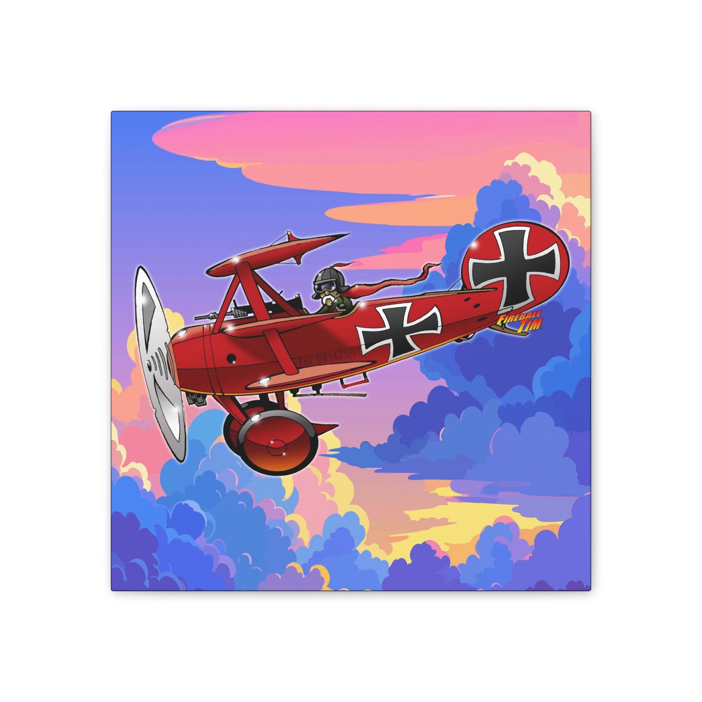 RED BARON FOKKER WW1 Fighter Airplane Canvas Art Print
