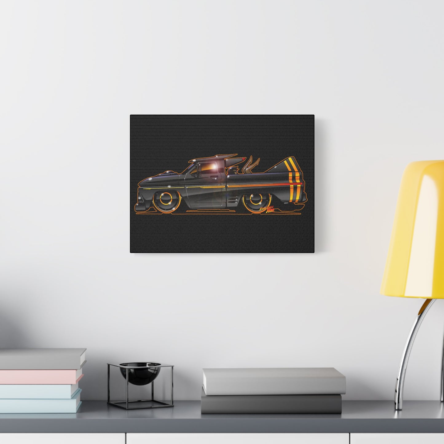 CHEVROLET C10 1960 Stinger Pickup Truck Fireball Art Canvas Print