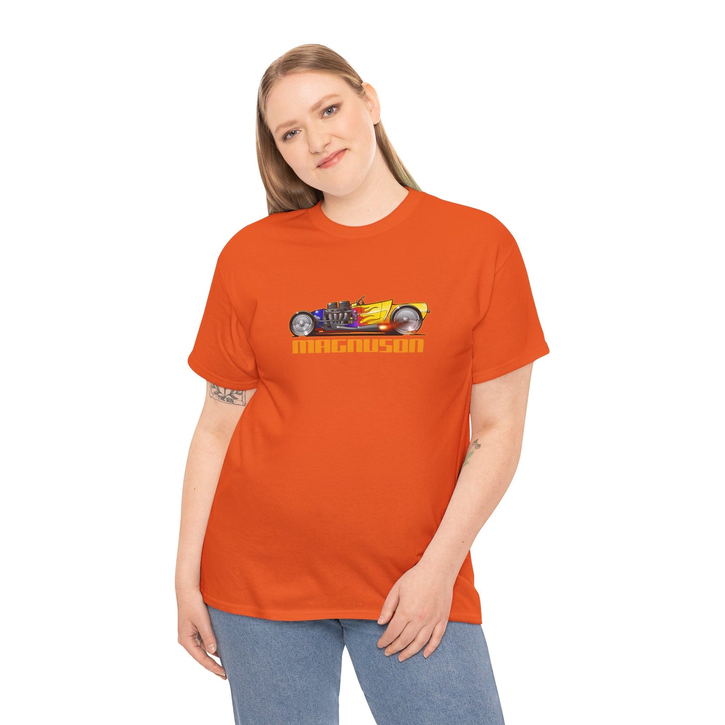 MAGNUSON Track Roadster Hot Rod Fireball Art Tee Shirt - Multiple Colors