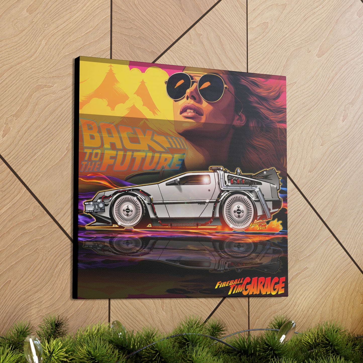 BACK TO THE FUTURE Delorean Time Machine Concept Art Canvas MASTERPRINT 3 Sizes