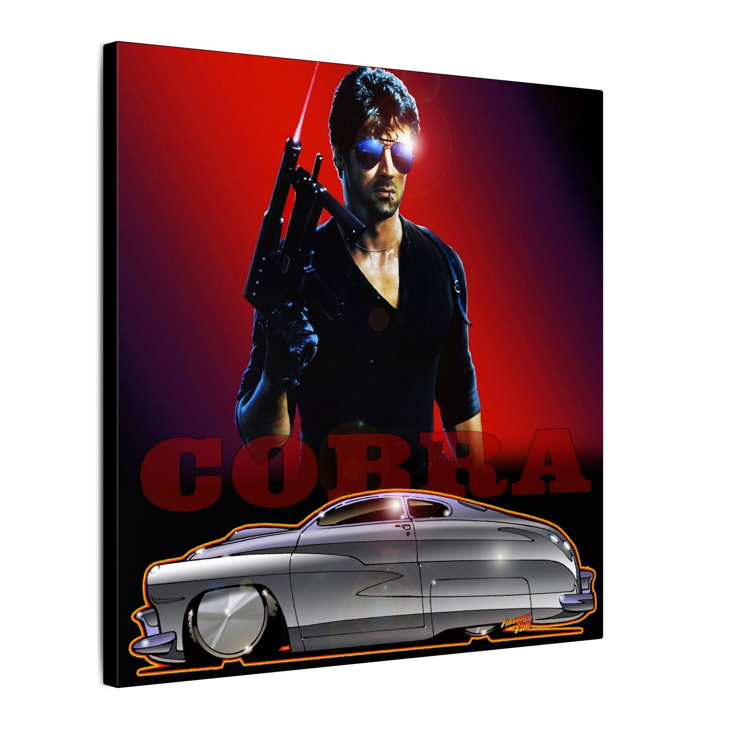 COBRA MERCURY Sylvester Stallone Movie Car Fireball Art Canvas Print