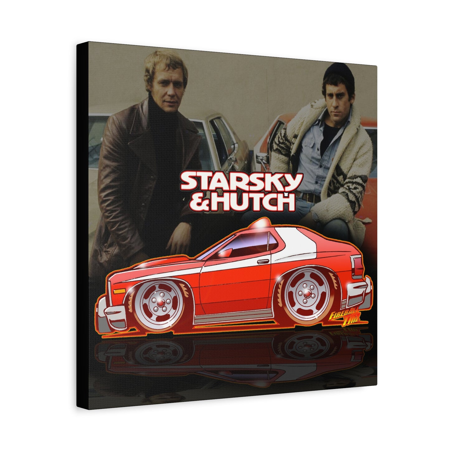 STARSKY AND HUTCH Fireball Art Canvas Wall Print