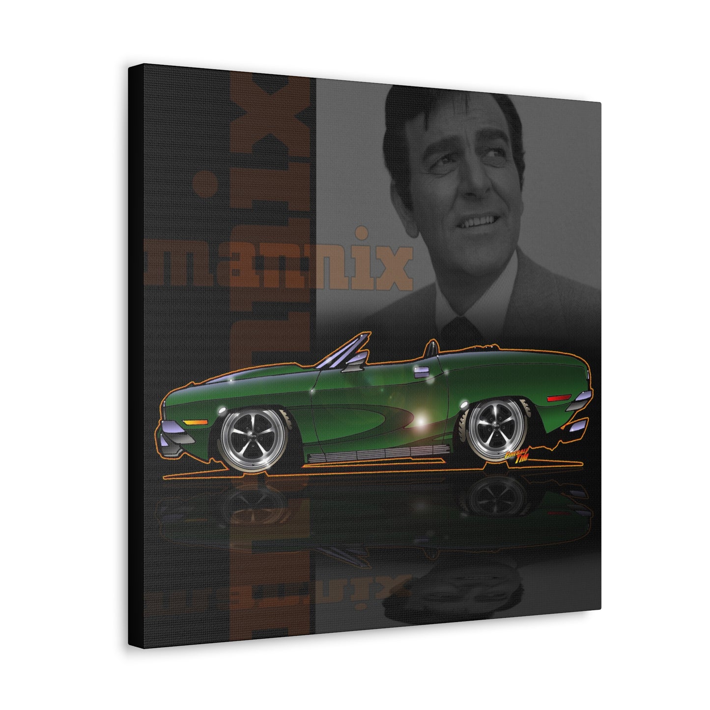 MANNIX TV Show Plymouth Barracuda Concept Art Canvas MASTERPRINT 3 Sizes