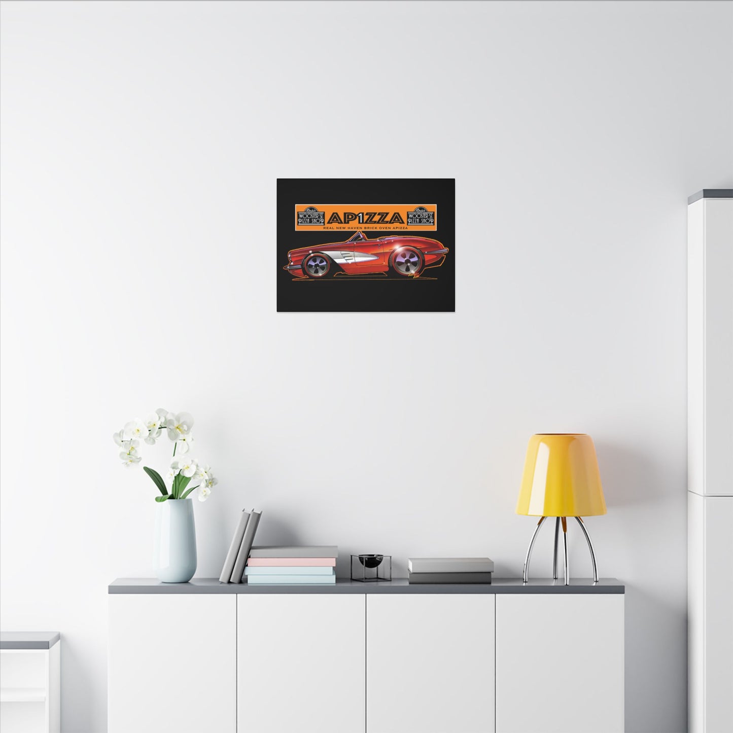 CORVETTE 1958 APIZZA 1 Fireball Art Canvas Print