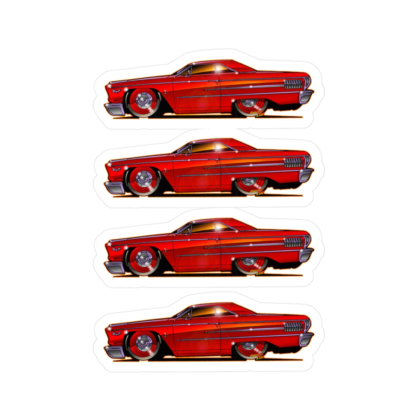 FORD GALAXIE 500 427R Code Classic Car Fireball Decal Stickers