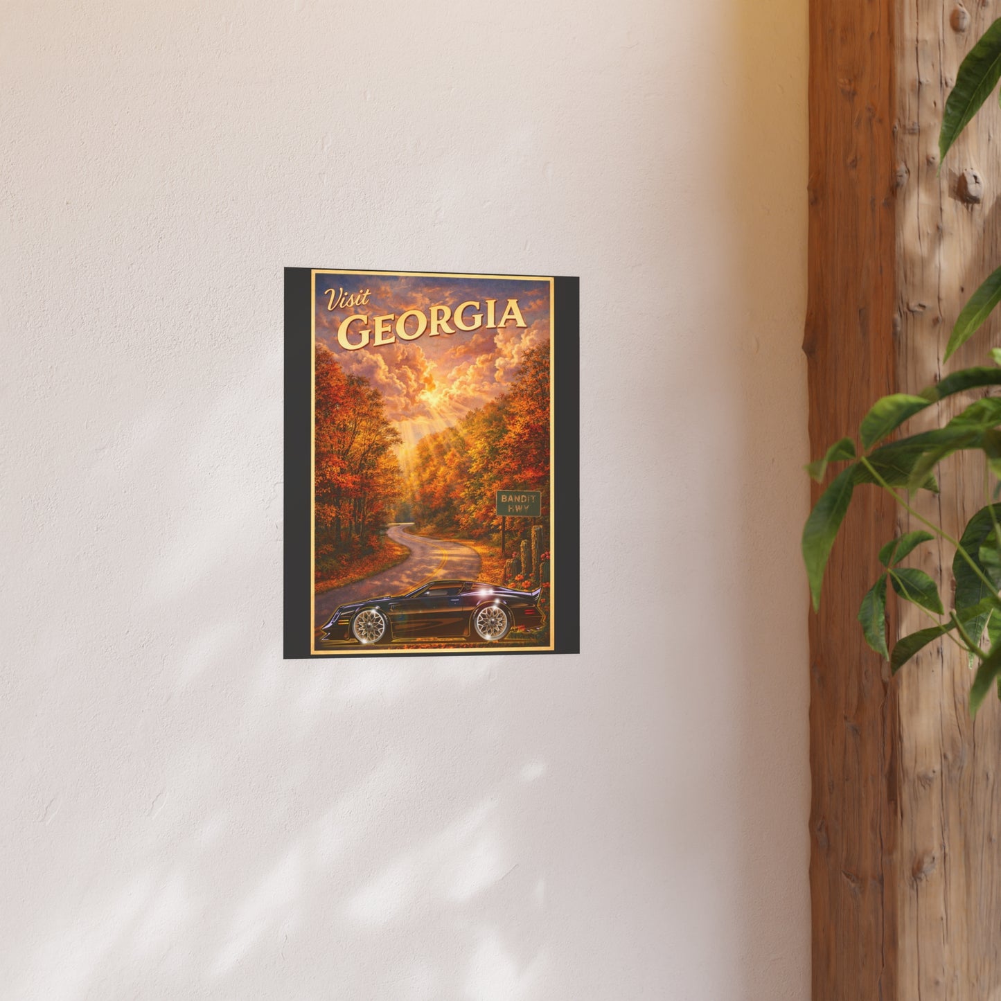 VISIT GEORGIA Smokey and the Bandit Vintage Fireball Art Travel Poster Satin/Matte