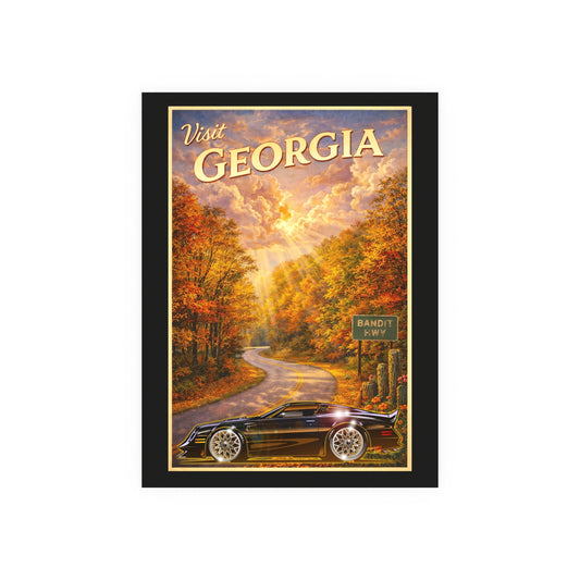 VISIT GEORGIA Smokey and the Bandit Vintage Fireball Art Travel Poster Satin/Matte