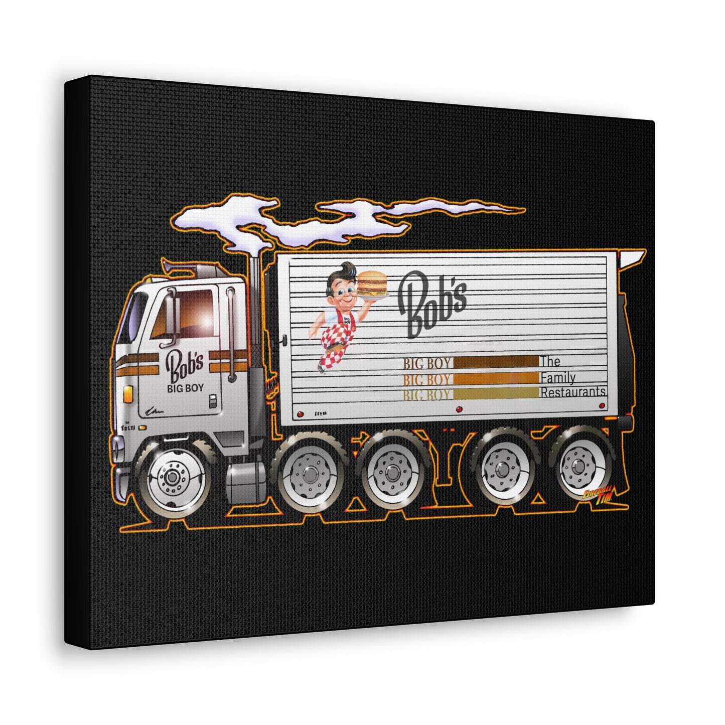 BOB'S BIG BOY Semi Tractor Trailer Truck Collectible Canvas Wall Print 11x14