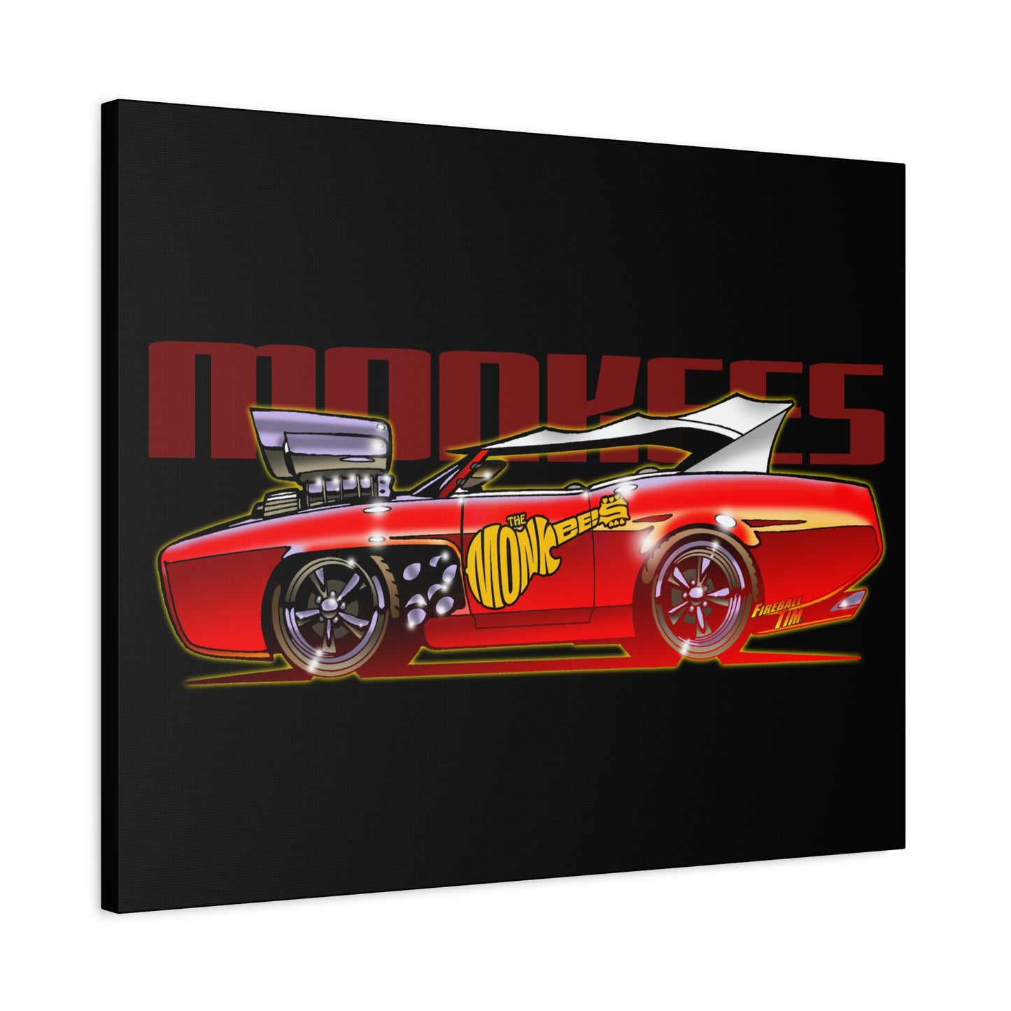 THE MONKEES Monkeemobile Fireball Canvas Art Wall Print - 11x14