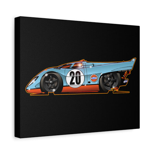 LE MANS Steve McQueen Porsche 917K Collectible Fireball Art Canvas Print - 11x14