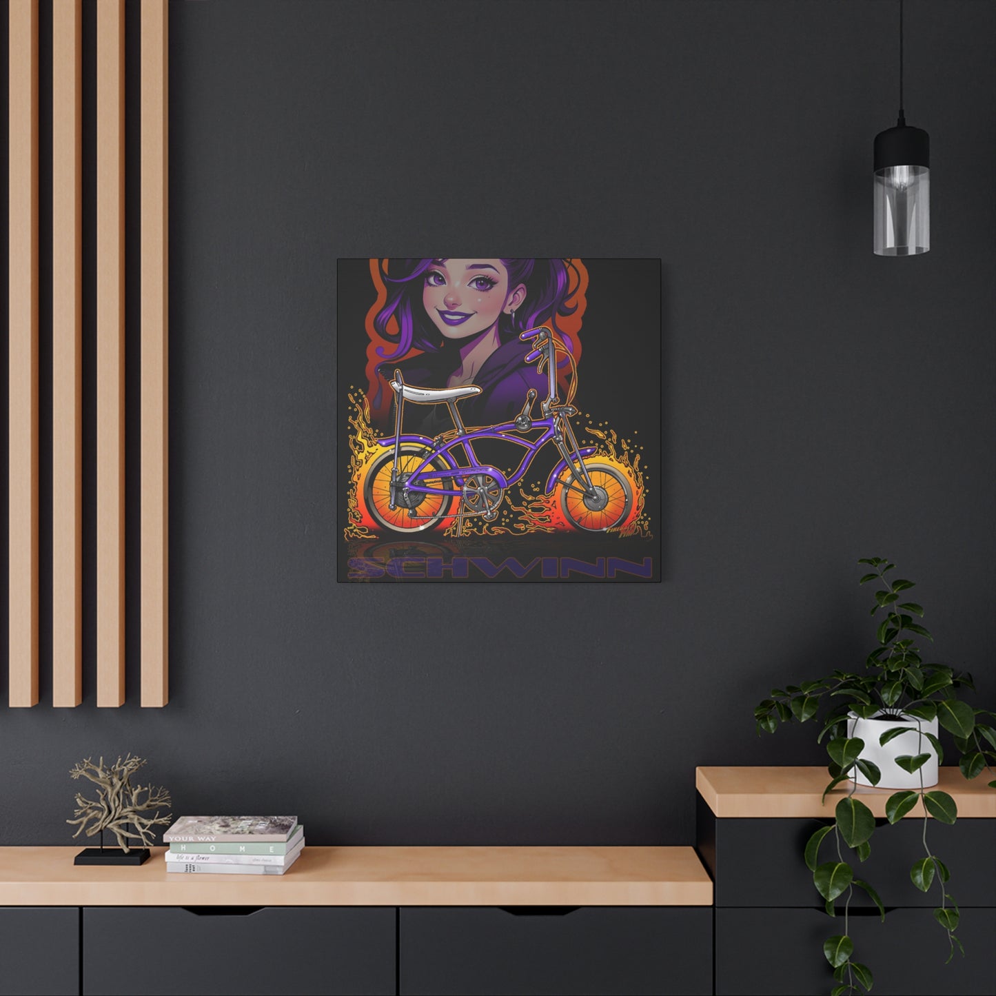 SCHWINN BIKE Grape Crush Fireball Art Canvas Print