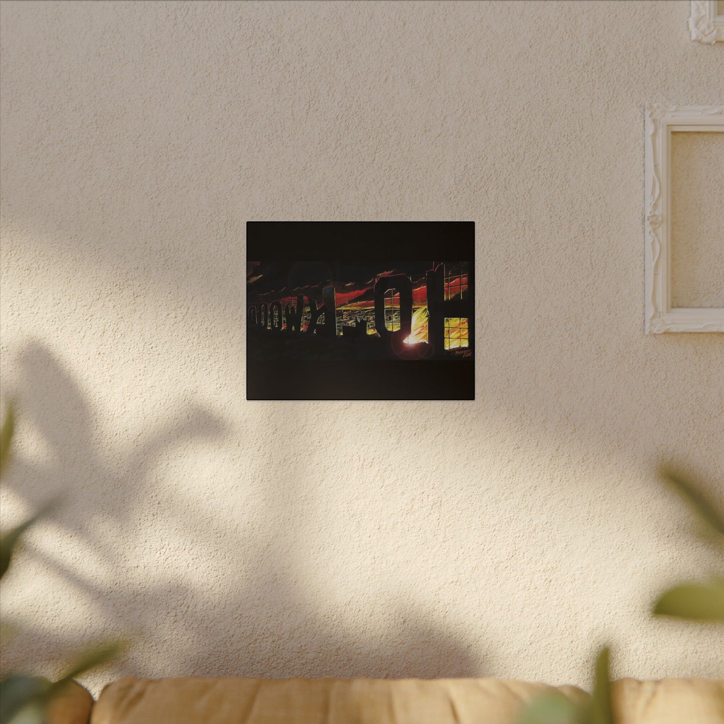 ESCAPE FROM LA Hollywood Sigh Fireball Concept Art Canvas Print