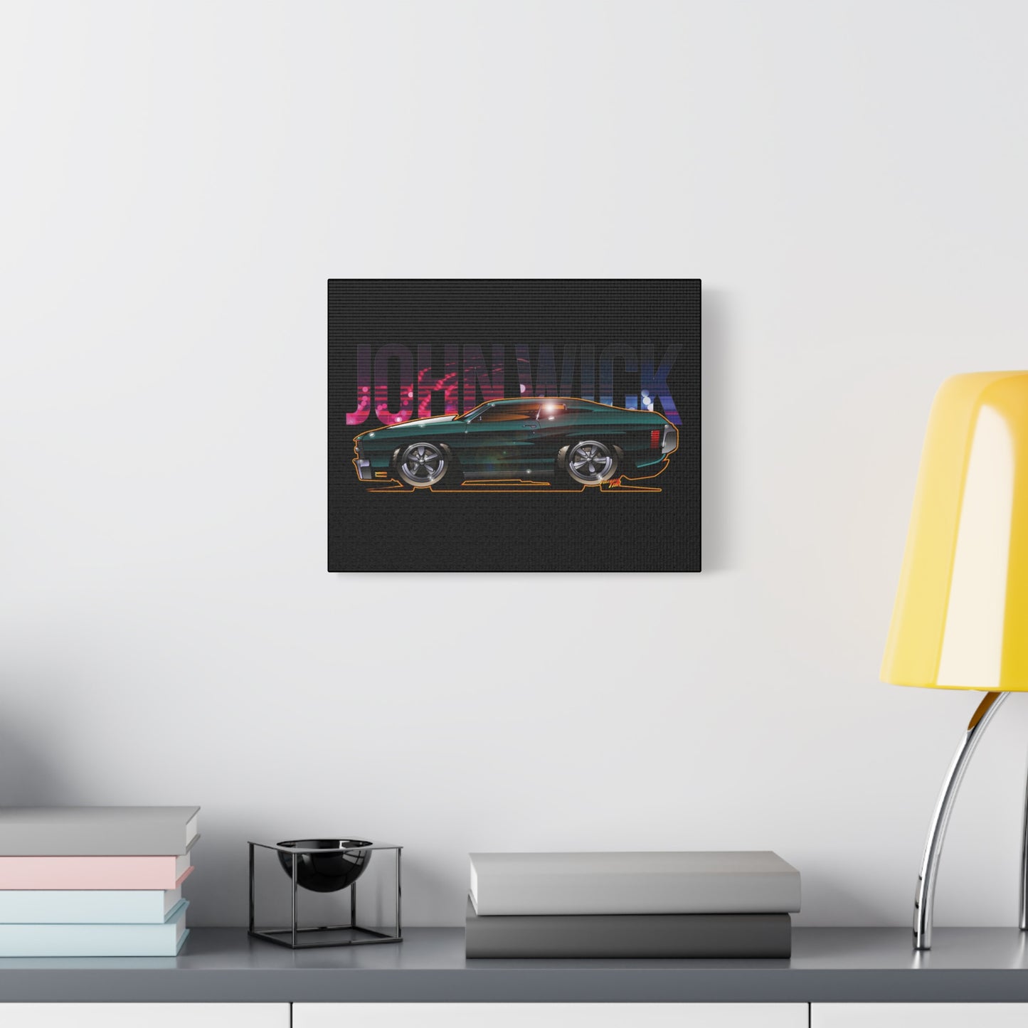 JOHN WICK 1970 CHEVY CHEVELLE Keanu Reeves Canvas Art Wall Print - 11x14