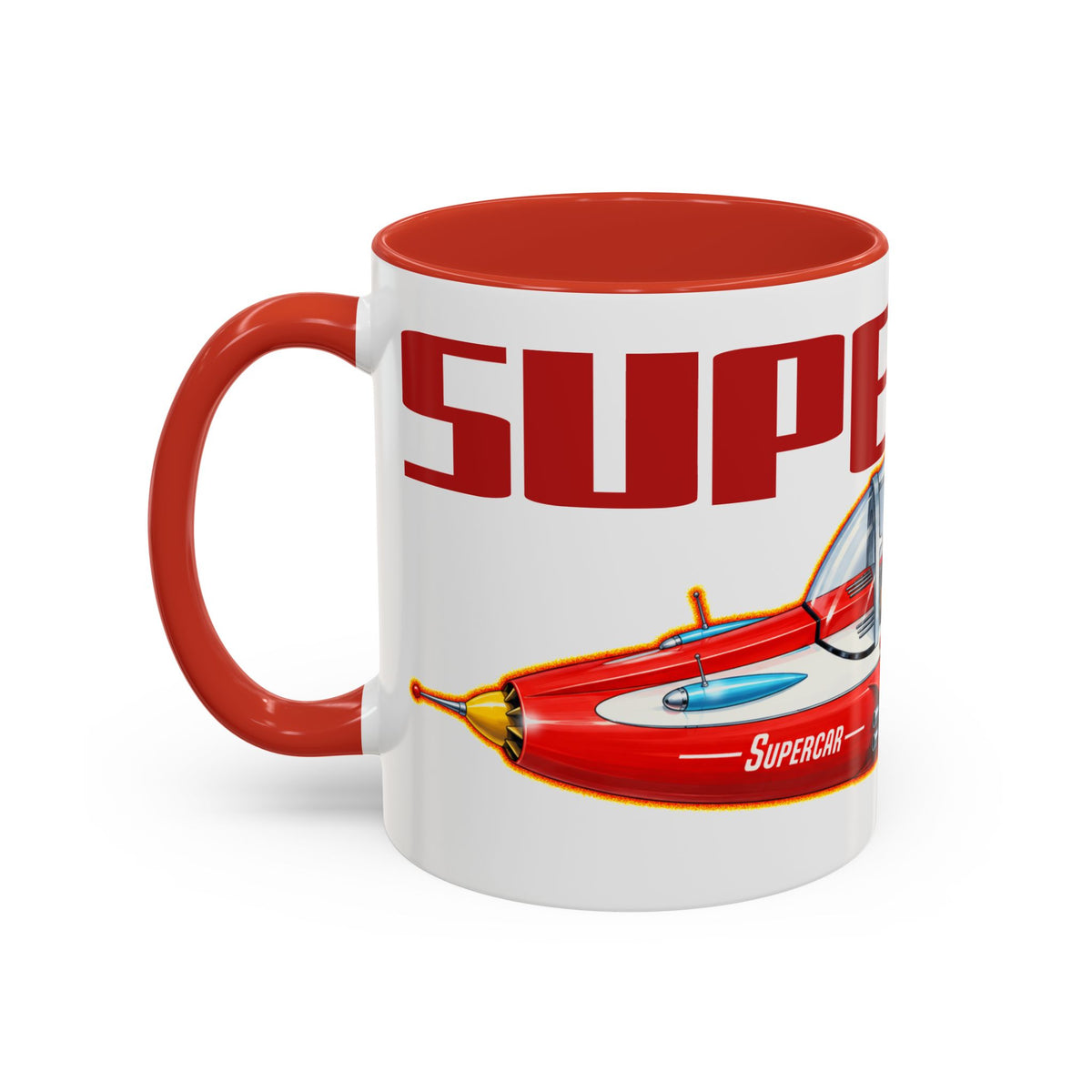 SUPERCAR Gerry Anderson 60's TV Flying Car Collectible Fireball Art Coffee Mug - 2 Sizes