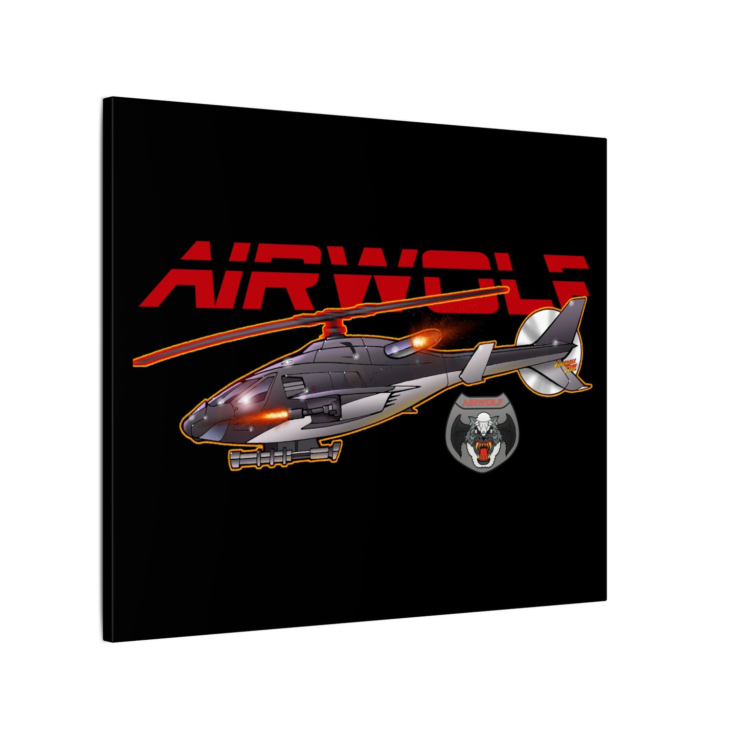 AIRWOLF TV Helicopter Canvas Art Print - 11x14