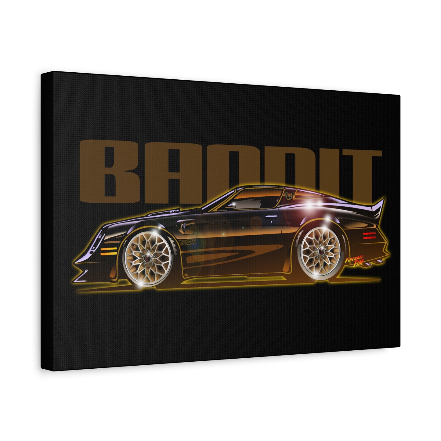 SMOKEY AND THE BANDIT Pontiac Trans Am Fireball Art Canvas Print - Sizes