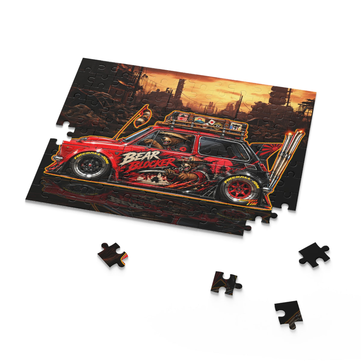 JDM 1967 HONDA 600 Collectible Fireball Art Jigsaw Puzzle — Retro Japanese Cars (120/252/500‑Piece)