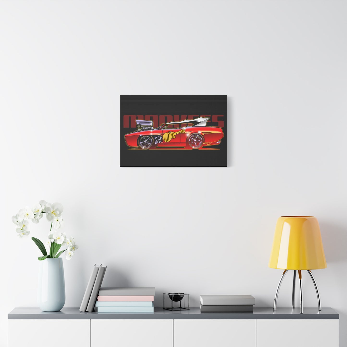 THE MONKEES Monkeemobile Fireball Canvas Art Wall Print - 11x14