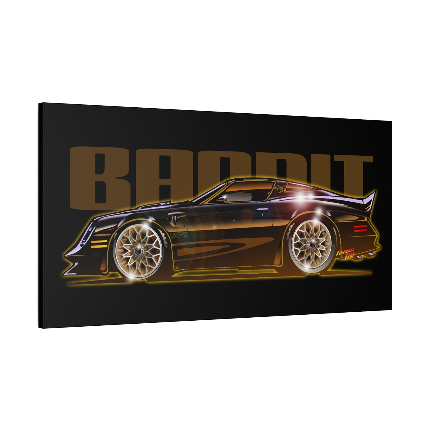SMOKEY AND THE BANDIT Pontiac Trans Am Fireball Art Canvas Print - Sizes