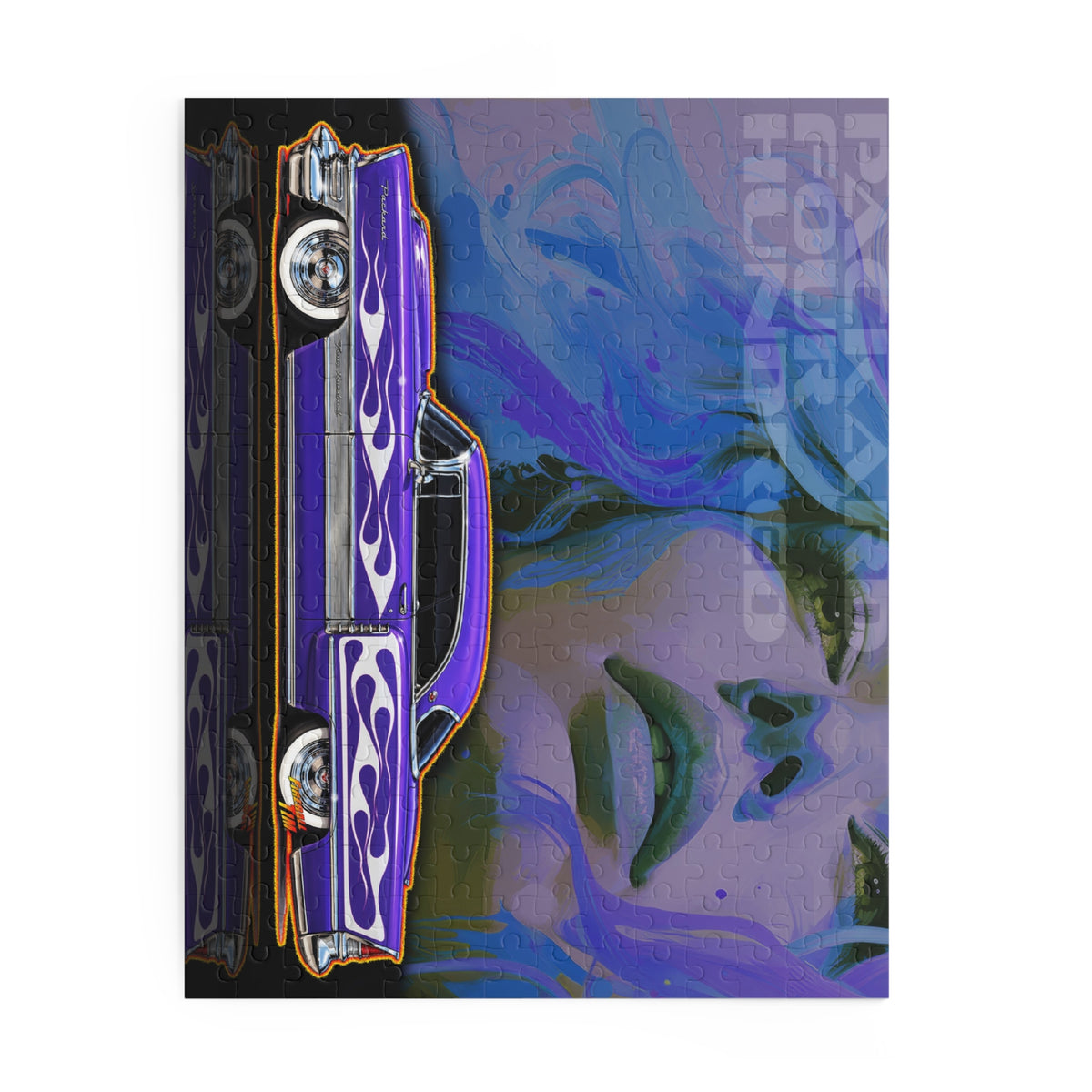 PACKARD 1955 Kustom Four Hundred Collectible Fireball Art Jigsaw Puzzle — Retro Custom Cars (120/252/500‑Piece)