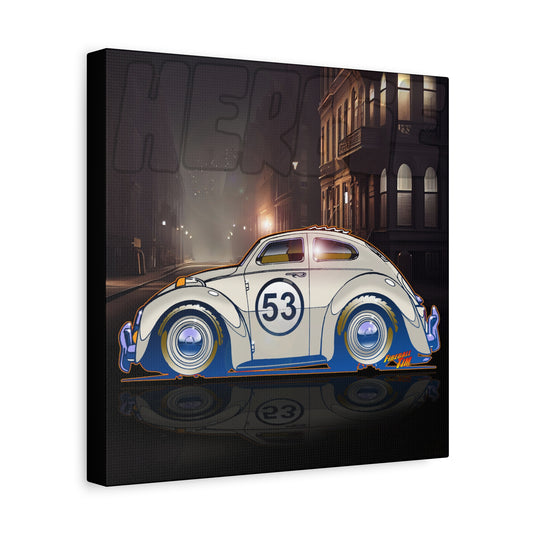 HERBIE THE LOVE BUG Movie Car Canvas Art Wall Print - 12x12