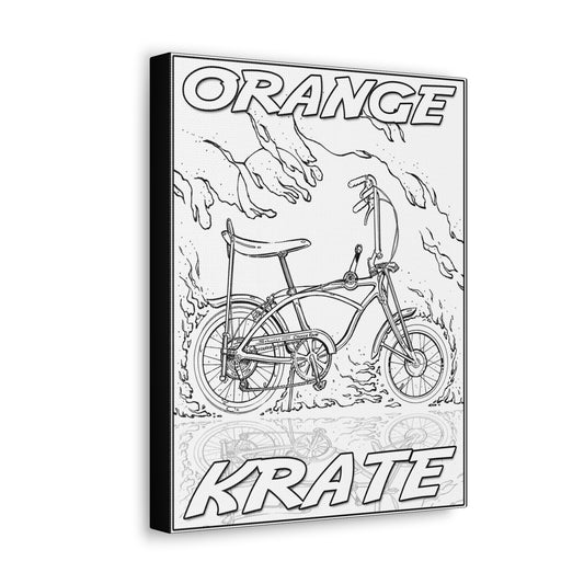 SCHWINN ORANGE KRATE Fireball Sketch Canvas Gallery Custom Bike Art 11x14