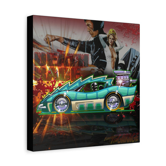 DEATH RACE 2000 Fireball Art Classic Car Art Canvas Print - 12x12