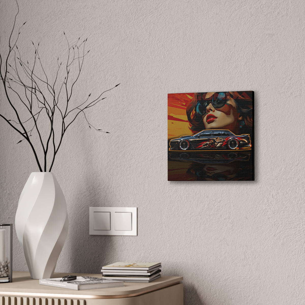 ASTON MARTIN LAGONDA Collectible Fireball Art Canvas Stretched Print