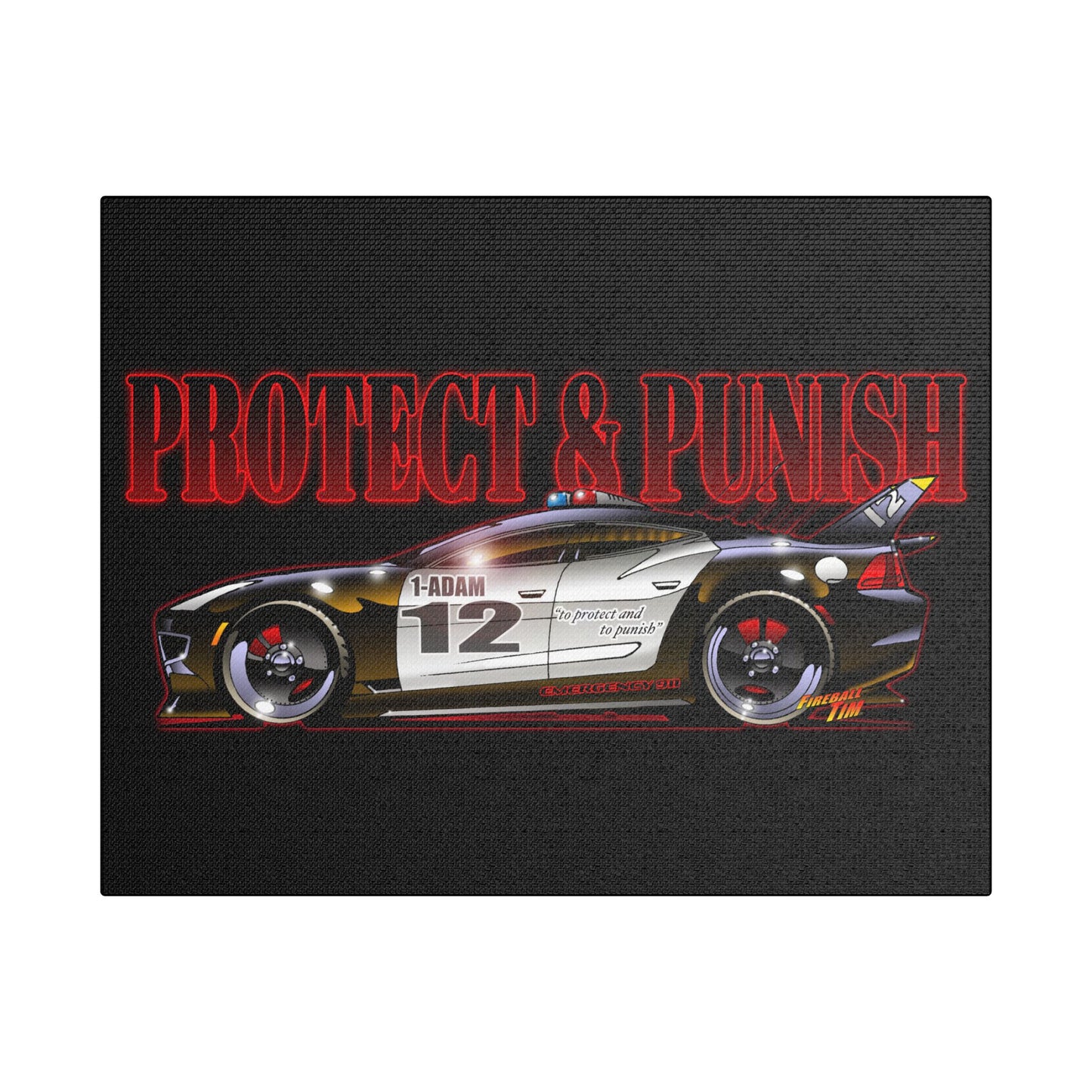 ADAM 12 FISKER KARMA Police Car Canvas Art Print - 11x14