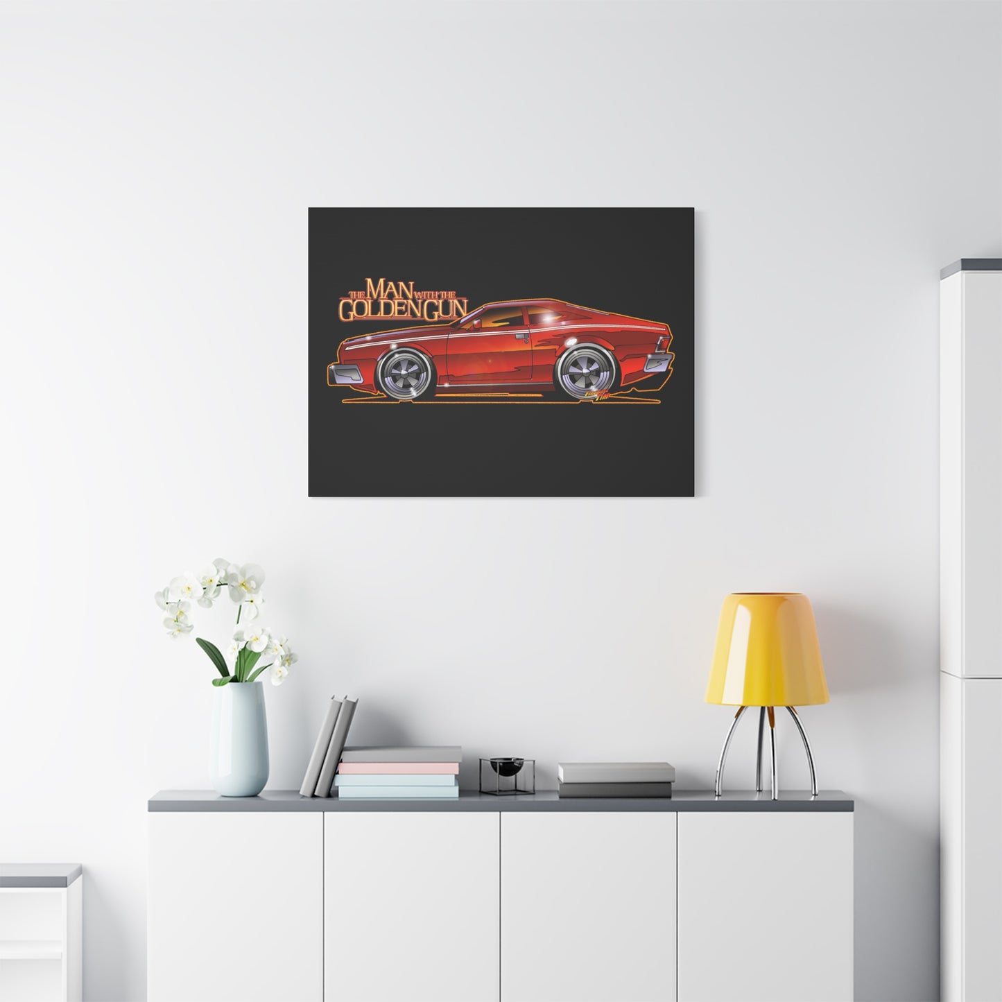 MAN WITH THE GOLDEN GUN AMC Hornet James Bond Fireball Art Canvas Print