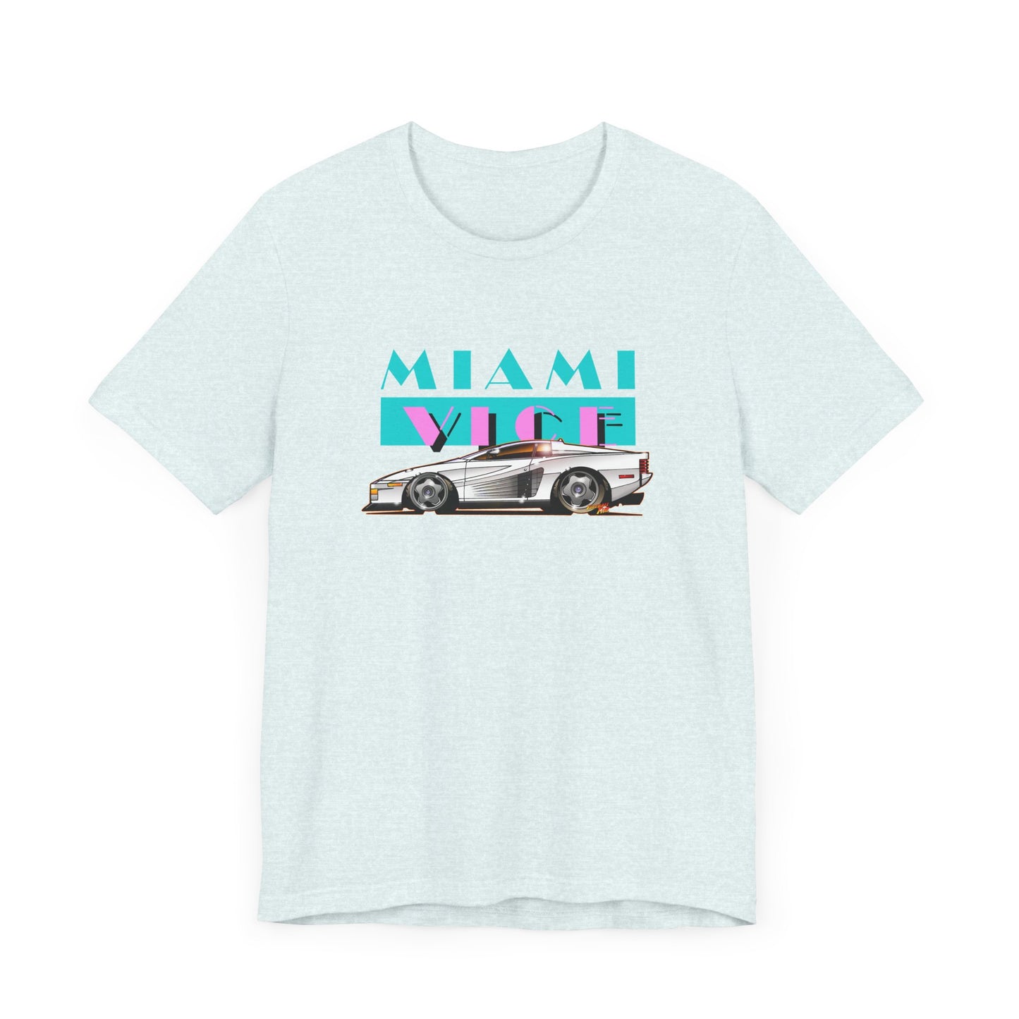 MIAMI VICE FERRARI TESTAROSSA TV Show Short Sleeve Tee 12 Colors