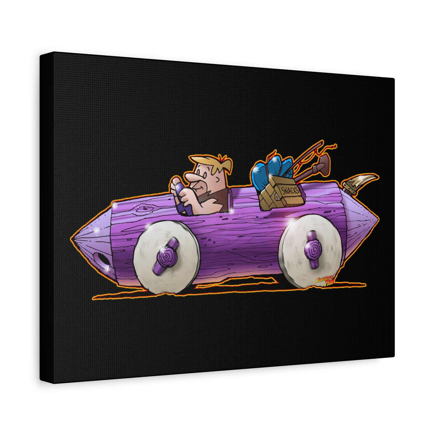 FLINSTONES BARNEY RUBBLE Fireball Art Canvas Wall Print - Multiple Sizes