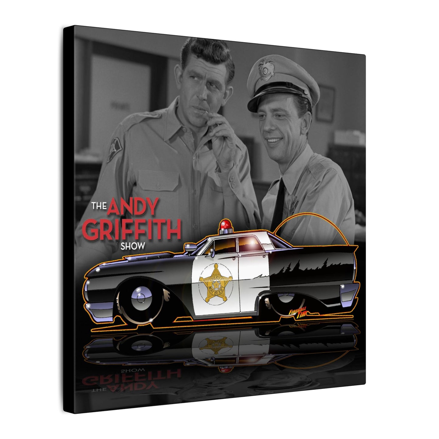 ANDY GRIFFITH SHOW 1963 Ford Galaxie Police Patrol Car Canvas Art Print - 2 Sizes
