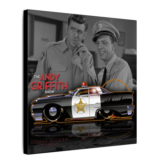 ANDY GRIFFITH SHOW 1963 Ford Galaxie Police Patrol Car Canvas Art Print - 2 Sizes