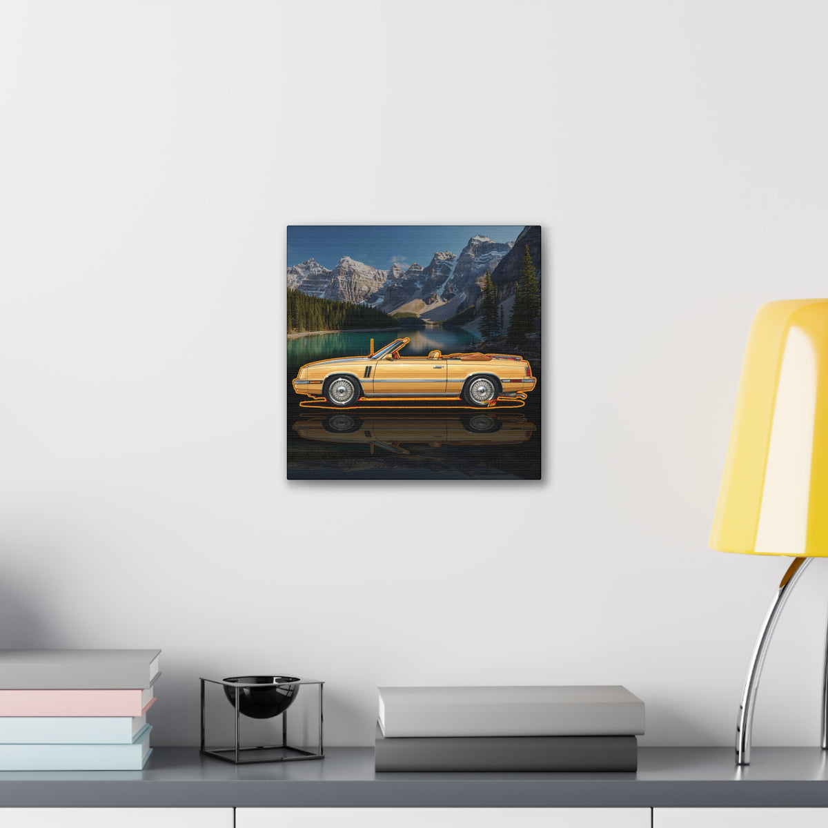 DODGE 600 CONVERTIBLE 1985 Collectible Fireball Art Canvas Stretched Print