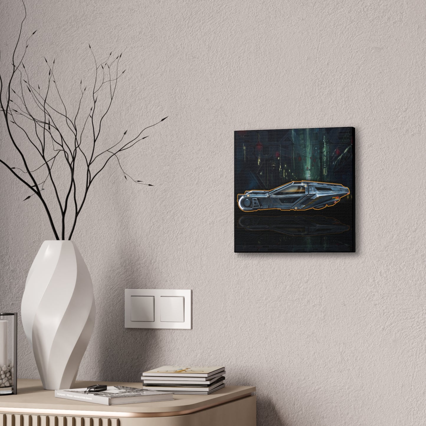 BLADE RUNNER 2049 SPINNER Collectible Fireball Art Canvas Stretched Print
