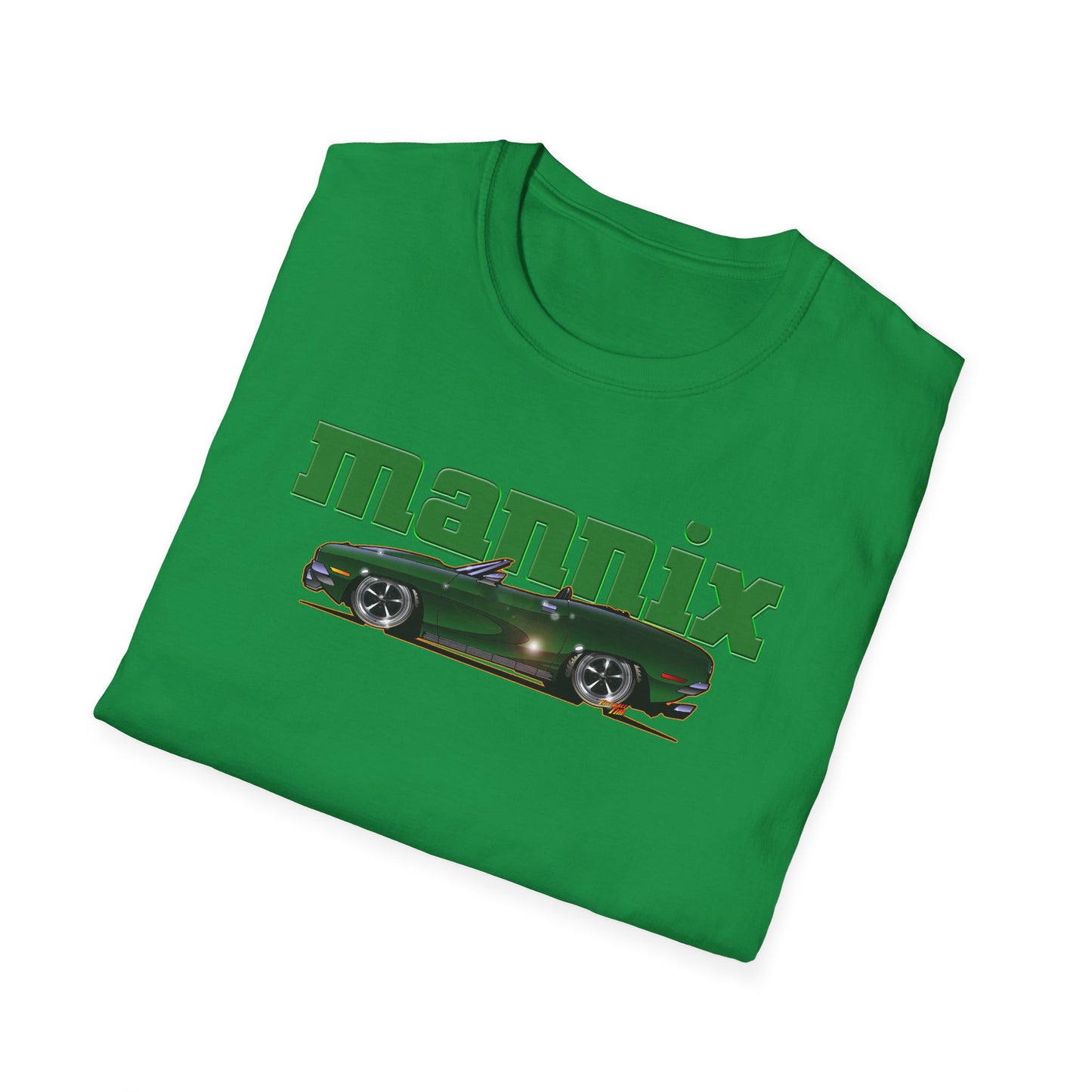 MANNIX TV Show Plymouth Barracuda Concept Art Softstyle T-Shirt Multiple Colors